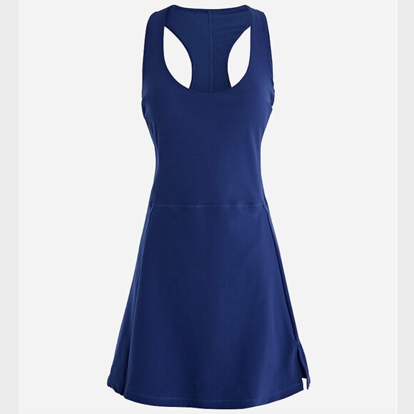 J. Crew Navy Blue CloudStretch Side-Slit Sports Dress with Shorts - Size M - Picture 2 of 8